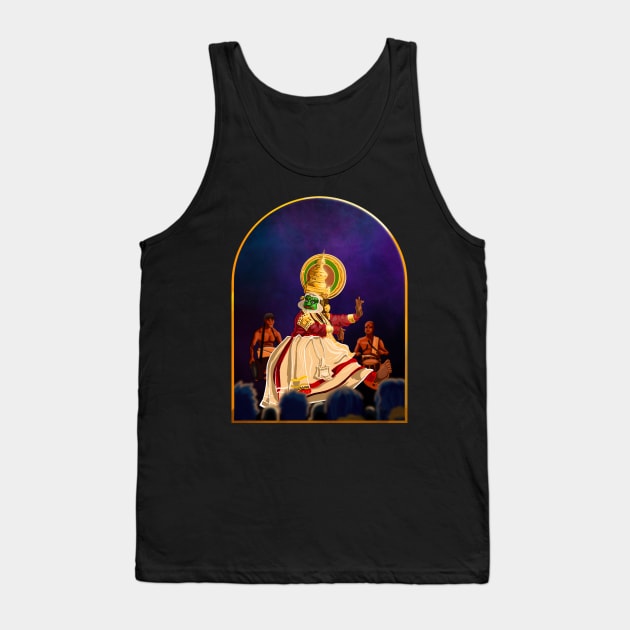 Kathakali Night - Golden Frame Tank Top by deb draws